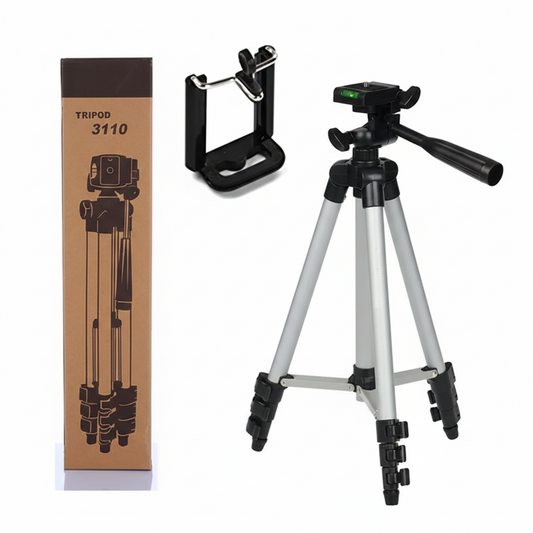 Tripod 3110 Portable Adjustable Aluminium Lightweight Camera Stand Tripod, with 3-Dimensional Head and Quick Release Plate