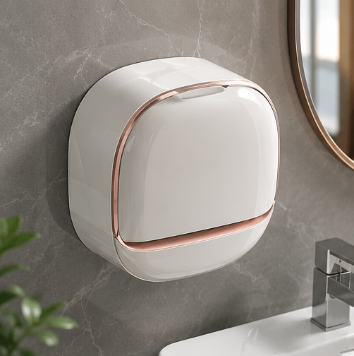 Self-Adhesive Wall-Mounted Luxury Soap Holder with Lid and Drainage Tray | Random COlor