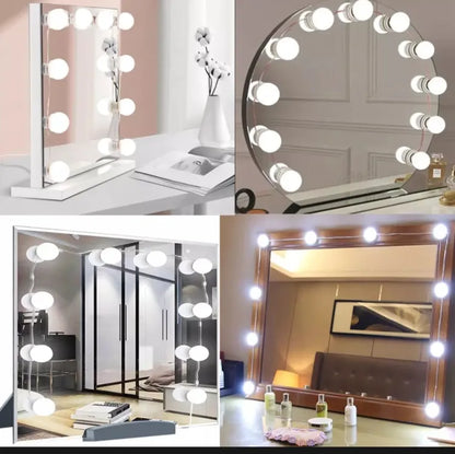 Vanity Mirror Fill 10Pc Light Bulb | Changeable Luminance 3 Colors LED USB