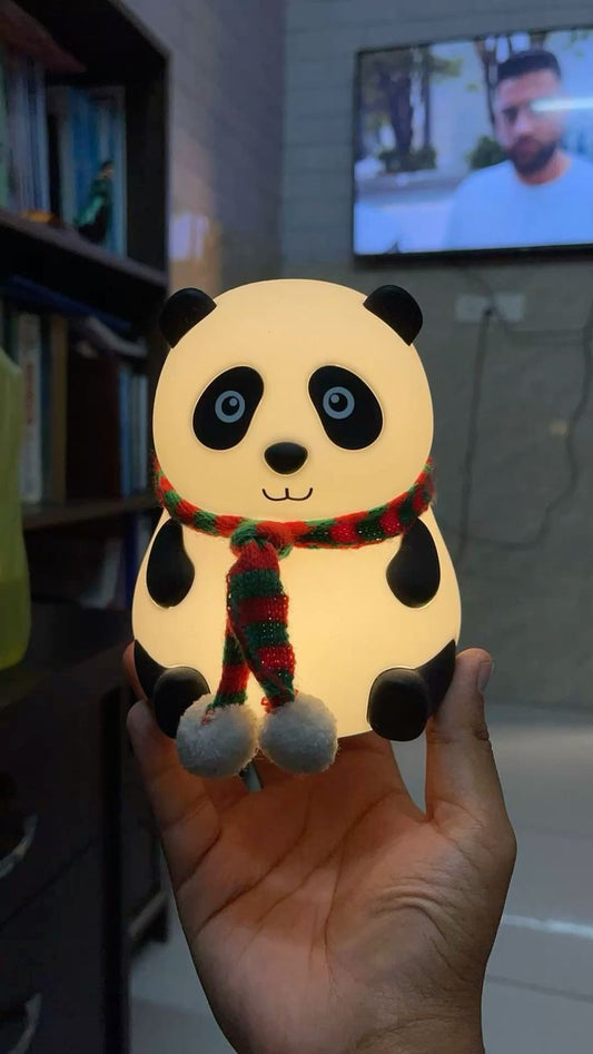 Panda LED Night Lamp | YH-608 Model | Soft Silicone Rechargeable Night Light | 7-Color Touch Control | Kids Bedroom, Nursery & Gift Decor