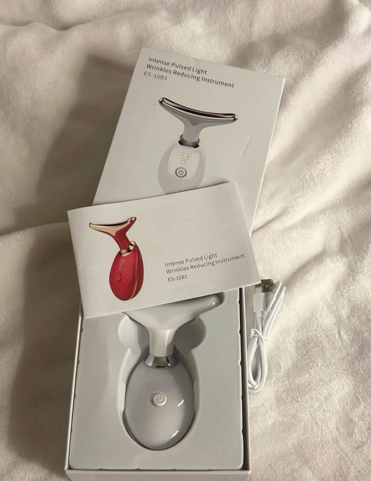 3-in-1 Rechargeable Face & Neck Massager | Red Light Therapy & Microcurrent Anti-Wrinkle Device